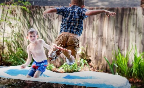 kids playing in pool