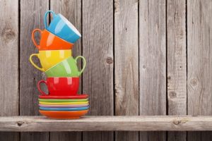 stacked coffee mugs organized kitchn