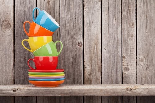 stacked coffee mugs organized kitchn