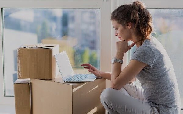 Woman preparing to move