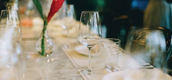 Organized dining room table