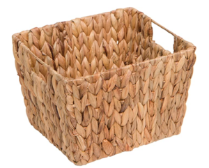 11.5" Hyacinth Storage Basket with Handles, Rectangular