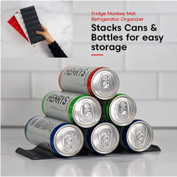 Mat Refrigerator Organizer-Stacks Cans Bottles Storage