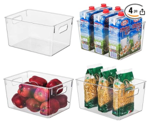 Clear Plastic Storage Organizer Container Bins