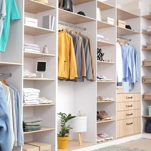 Closet custom designed and organized