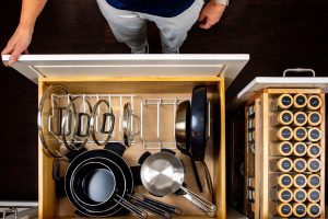 Beautifully organized kitchen drawer organized by professional organizer