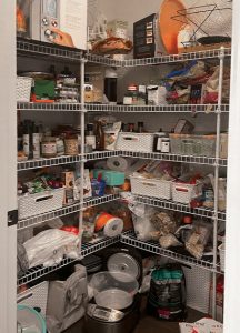 Kitchen pantry before decluttering