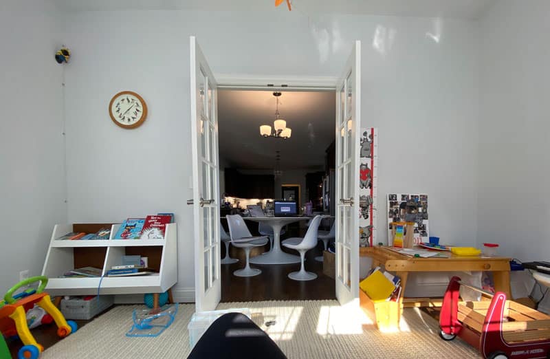 Playroom before getting organized by professional organizing company