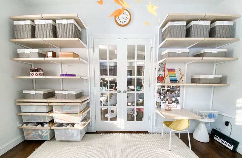 Organized playroom decluttterd and designed by Perfectly Placed Organization & Design in St. Louis