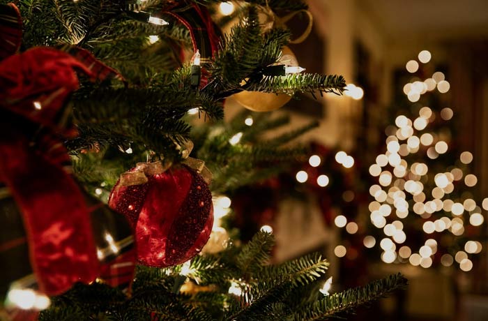 Christmas garland with lights, holiday decorating St. Louis