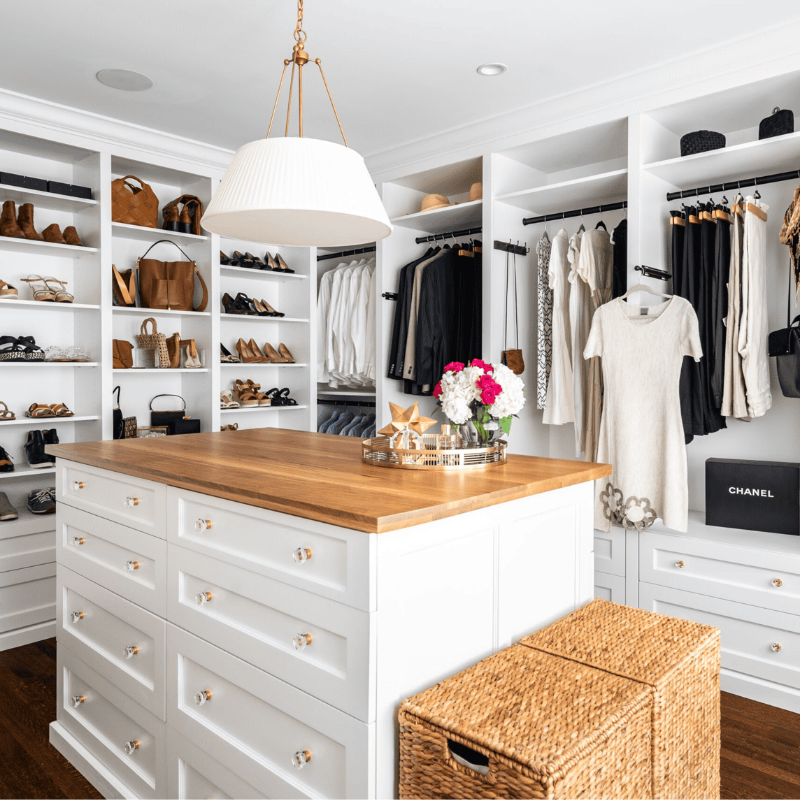 Closet organized by home organization company